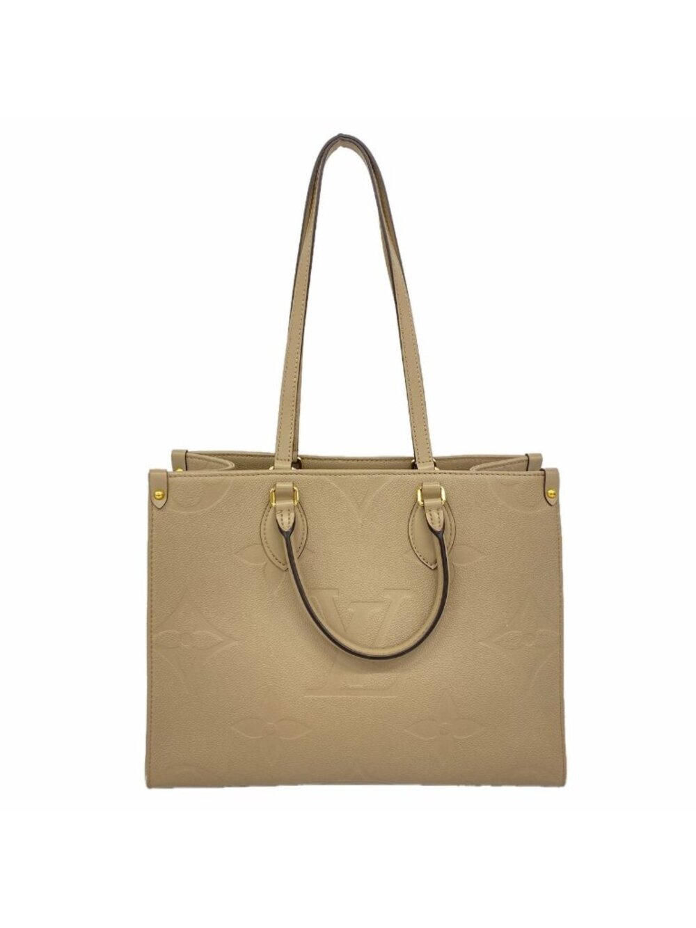 Louis Vuitton Tote Bag Monogram Empreinte On The Go MM Tourterelle 2-Way